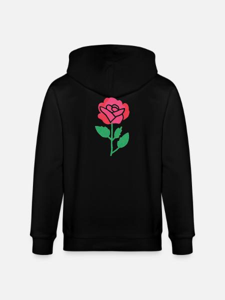Rosenblüte im Aquarellstil - Stanley/Stella Unisex Bio-Kapuzenjacke CULTIVATOR - Schwarz