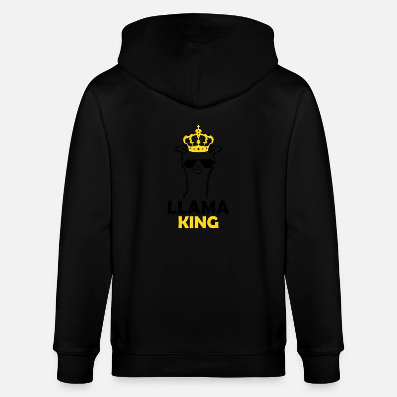 Llama King drôle de boss - Veste à capuche bio CULTIVATOR Stanley/Stella Unisexe - noir