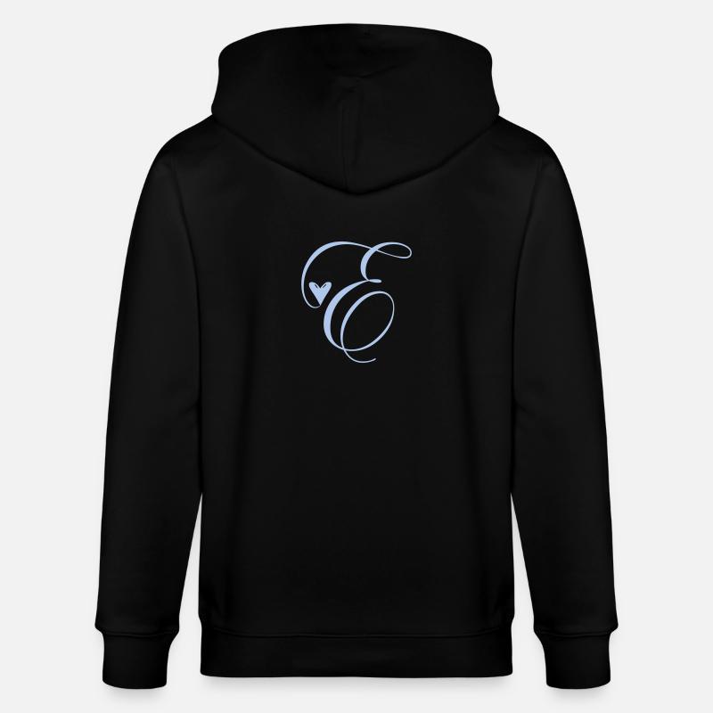 Monogram E Heart Vine - Stanley/Stella CULTIVATOR  Unisex Organic Hooded Jacket - black
