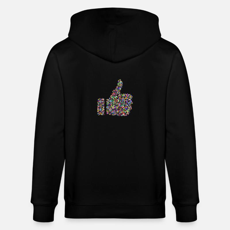 Regenbogenfarbener Daumen - Stanley/Stella Unisex Bio-Kapuzenjacke CULTIVATOR  - Schwarz