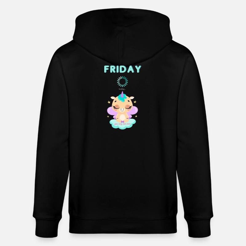 Friday loading, you only live once,Weekend - Stanley/Stella Unisex Bio-Kapuzenjacke CULTIVATOR  - Schwarz