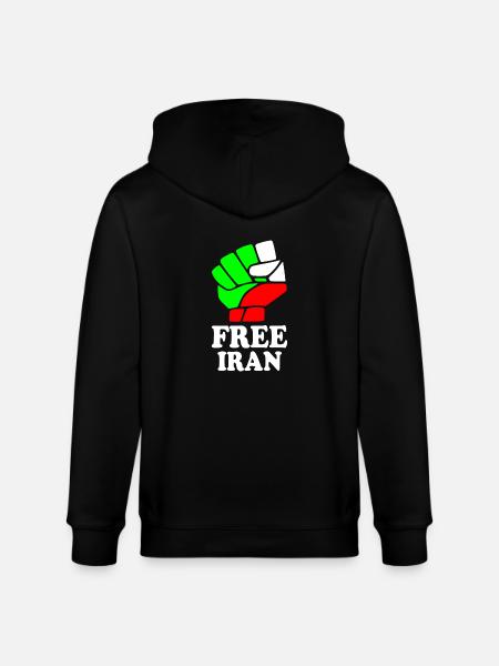 Free iran - Stanley/Stella Uniseks bio-ziphoodie CULTIVATOR - zwart