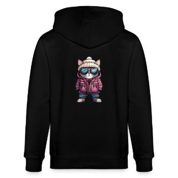 Chat d’hiver - Veste à capuche bio CULTIVATOR Stanley/Stella Unisexe - noir - Dos - Anna (173cm)