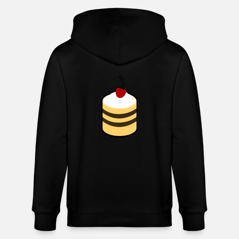 Kuchen mit Kirsche - Stanley/Stella Unisex Bio-Kapuzenjacke CULTIVATOR  - Schwarz