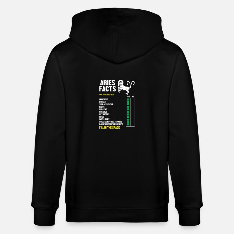 Sternzeichen Widder - Stanley/Stella Unisex Bio-Kapuzenjacke CULTIVATOR  - Schwarz