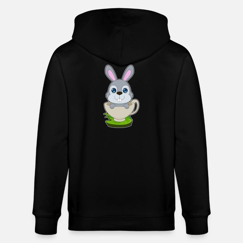 Mug lapin - Veste à capuche bio CULTIVATOR Stanley/Stella Unisexe - noir