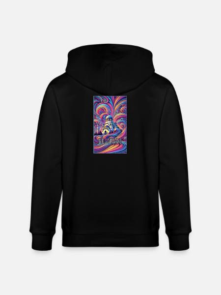 Belgrade Serbia Panorama Design - Stanley/Stella CULTIVATOR  Unisex Organic Hooded Jacket - black