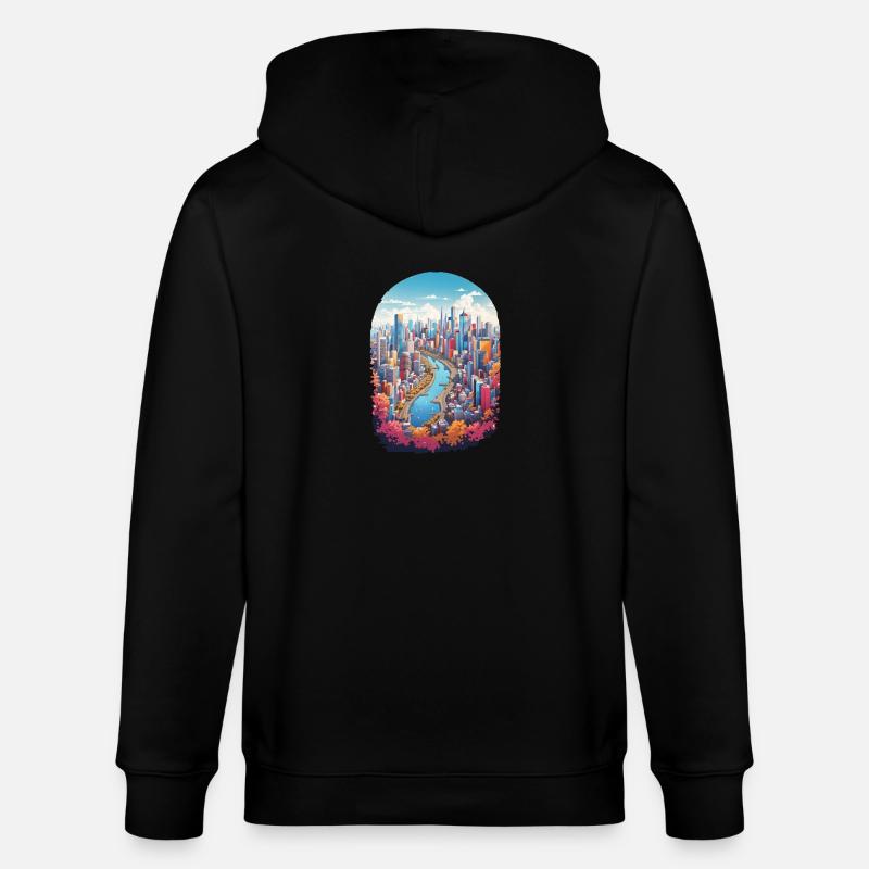 Paysage urbain - Veste à capuche bio CULTIVATOR Stanley/Stella Unisexe - noir