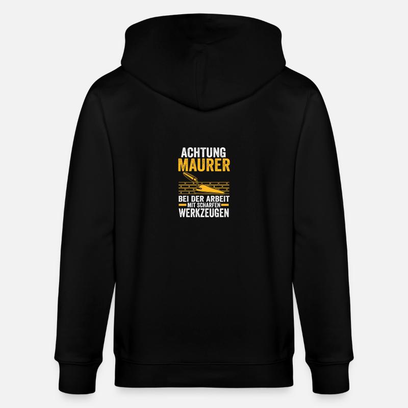Maître maçon Compagnon maçon - Veste à capuche bio CULTIVATOR Stanley/Stella Unisexe - noir