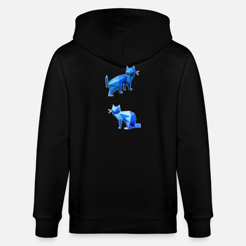 Duo Chat Polygone Bleu - Veste à capuche bio CULTIVATOR Stanley/Stella Unisexe - noir