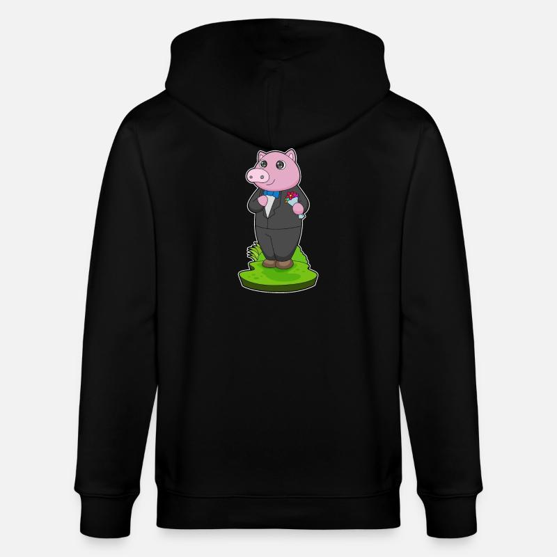 Pig Groom Jacket Mariage - Veste à capuche bio CULTIVATOR Stanley/Stella Unisexe - noir