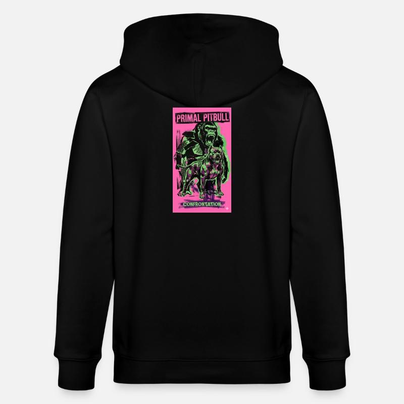Primal Pitbull Konfrontation - Stanley/Stella Unisex Bio-Kapuzenjacke CULTIVATOR - Schwarz