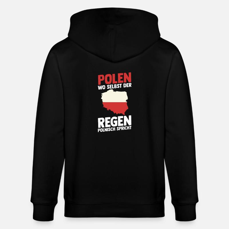 Pole Polnisch Polen - Stanley/Stella Unisex Bio-Kapuzenjacke CULTIVATOR  - Schwarz