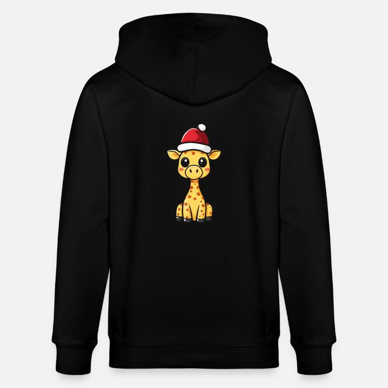 Girafe Noël mignon - Veste à capuche bio CULTIVATOR Stanley/Stella Unisexe - noir