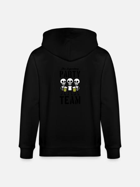 Skeleton Beer Party Team - Stanley/Stella CULTIVATOR  Unisex Organic Hooded Jacket - black