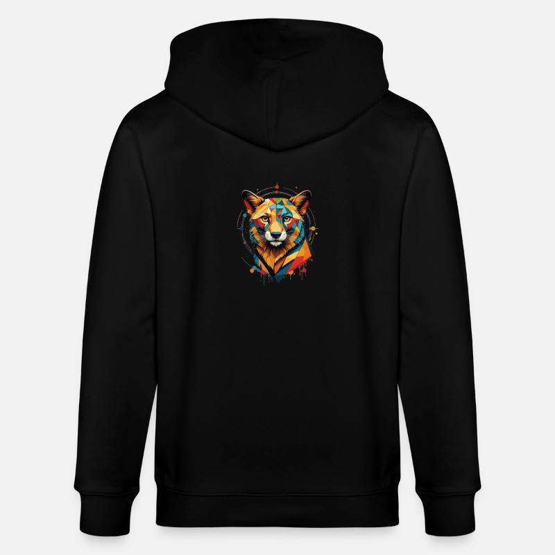 Abstraktes Tier - Stanley/Stella Unisex Bio-Kapuzenjacke CULTIVATOR  - Schwarz