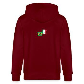 Brésil Italie Drapeau Italien Brésilien - Veste à capuche bio CULTIVATOR Stanley/Stella Unisexe - bordeaux - Dos - Anna (173cm)