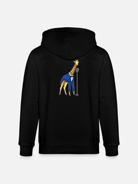 Giraffe Singer Microphone Singing - Stanley/Stella CULTIVATOR Unisex Organic Hooded Jacket - black