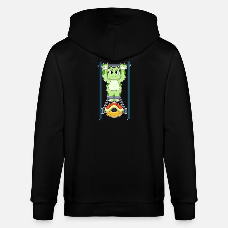 Turtle Bodybuilder Pull-ups Bodybuilding - Stanley/Stella CULTIVATOR Unisex Organic Hooded Jacket - black