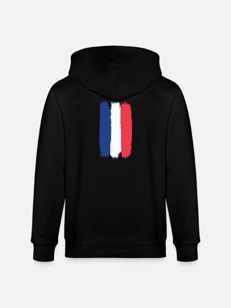 Francey Flag, Viva France, A Symbol of Unity - Stanley/Stella CULTIVATOR  Unisex Organic Hooded Jacket - black