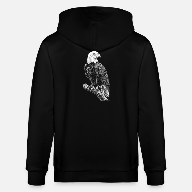 Silhouette d’aigle perché - Veste à capuche bio CULTIVATOR Stanley/Stella Unisexe - noir