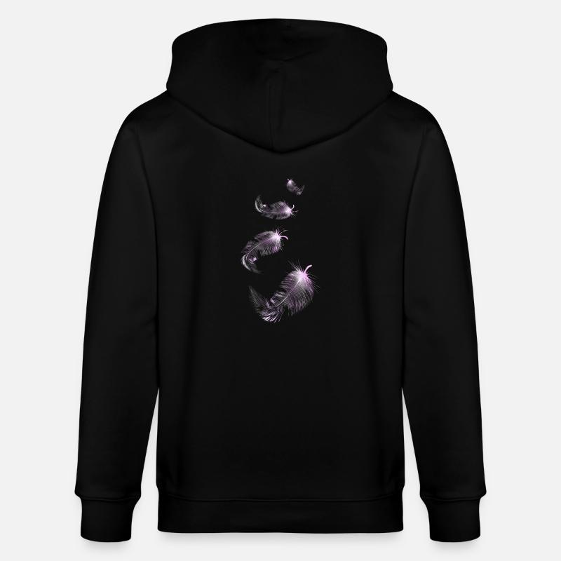 quatre plumes roses douces - Veste à capuche bio CULTIVATOR Stanley/Stella Unisexe - noir