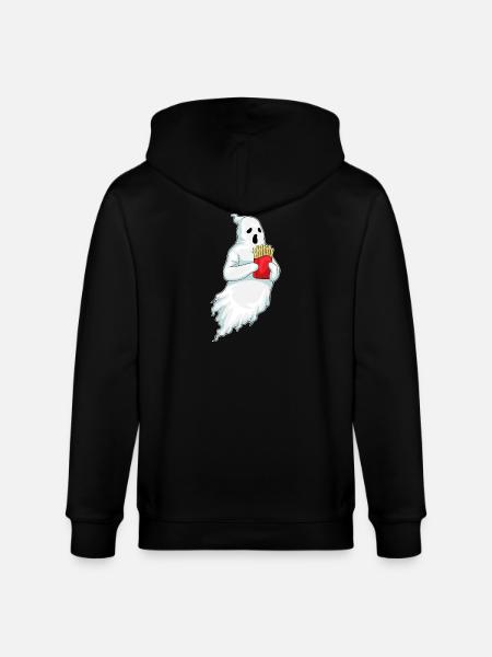 Ghost Halloween french fries - Stanley/Stella CULTIVATOR  Unisex Organic Hooded Jacket - black