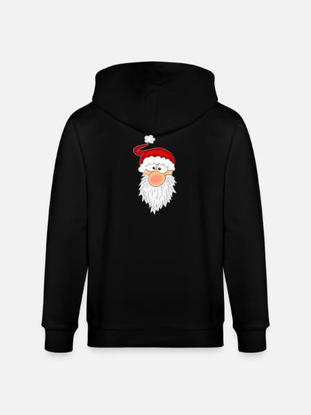 Santa Claus Face - Stanley/Stella CULTIVATOR Unisex Organic Hooded Jacket - black