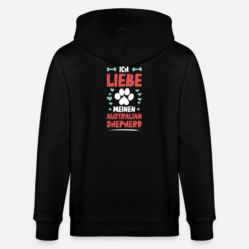 J’adore mon berger australien - Veste à capuche bio CULTIVATOR Stanley/Stella Unisexe - noir