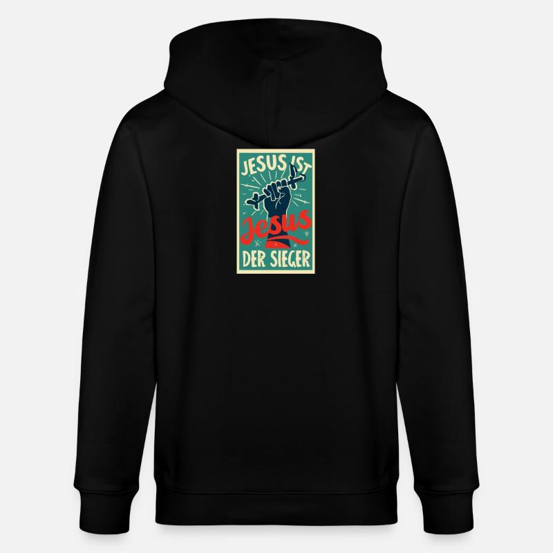 Jesus ist der Sieger  - Stanley/Stella Unisex Bio-Kapuzenjacke CULTIVATOR  - Schwarz