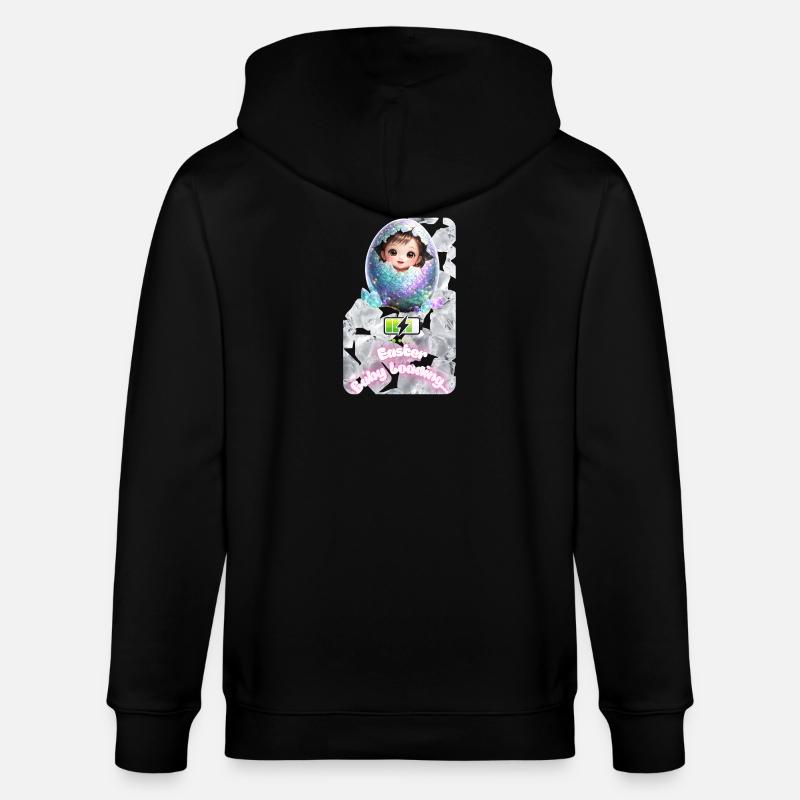 Easter Bud Baby Egg Explosion - Stanley/Stella CULTIVATOR  Unisex Organic Hooded Jacket - black