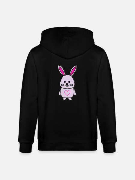Bunny Comic Love - Stanley/Stella CULTIVATOR  Unisex Organic Hooded Jacket - black