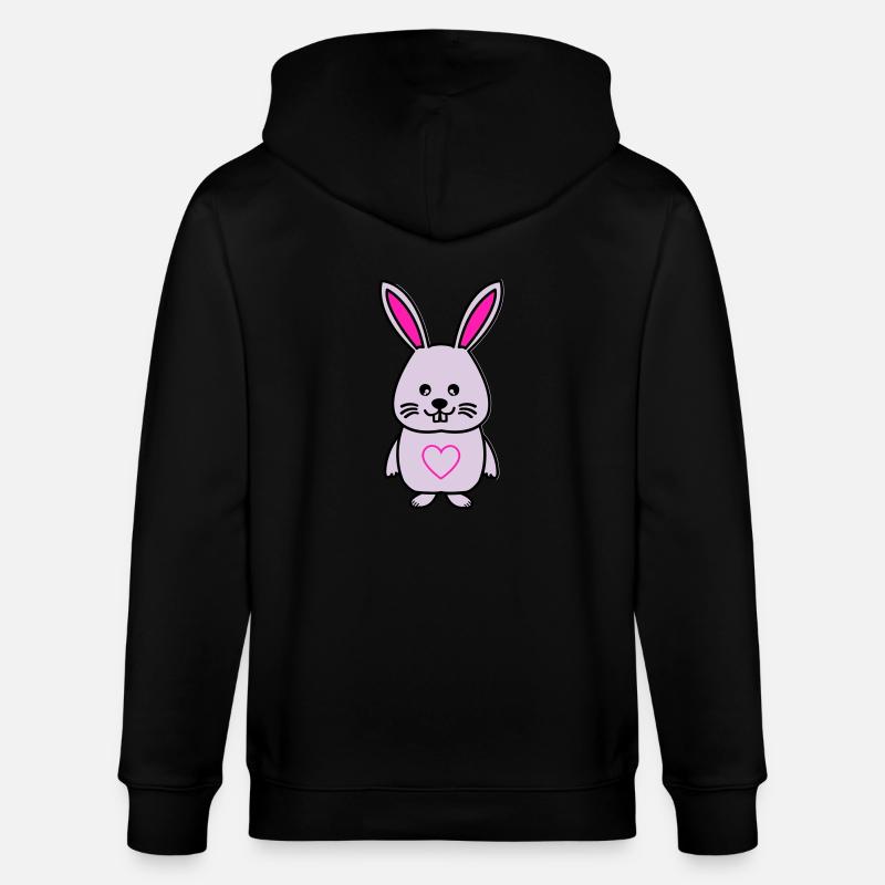 Lapin Comic Amour - Veste à capuche bio CULTIVATOR Stanley/Stella Unisexe - noir