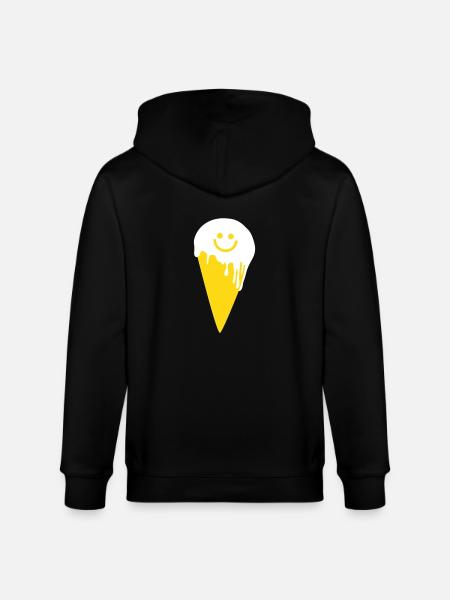 happy ice cream - Stanley/Stella CULTIVATOR Unisex Organic Hooded Jacket - black