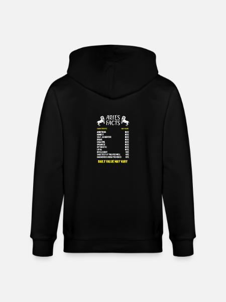 Sternzeichen Widder - Stanley/Stella Unisex Bio-Kapuzenjacke CULTIVATOR  - Schwarz