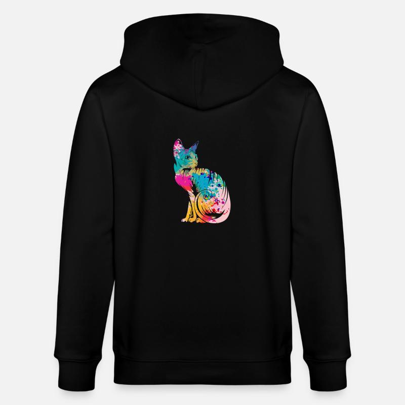 Chats Sphynx - Veste à capuche bio CULTIVATOR Stanley/Stella Unisexe - noir