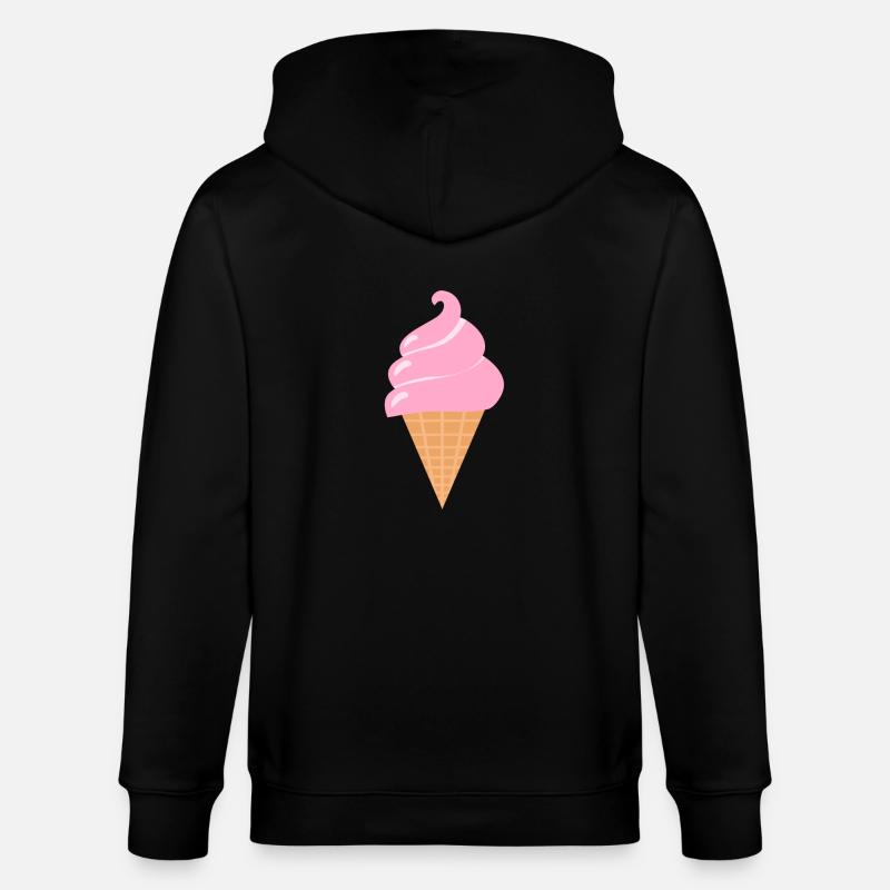 Softeis Eis - Rosa Sommer Eis - Stanley/Stella Unisex Bio-Kapuzenjacke CULTIVATOR  - Schwarz