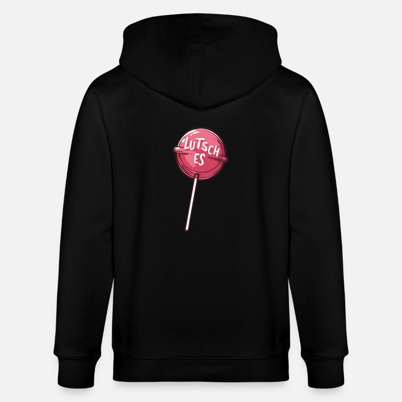 Frecher Lutscher Spruch Süßes Statement - Stanley/Stella Unisex Bio-Kapuzenjacke CULTIVATOR  - Schwarz