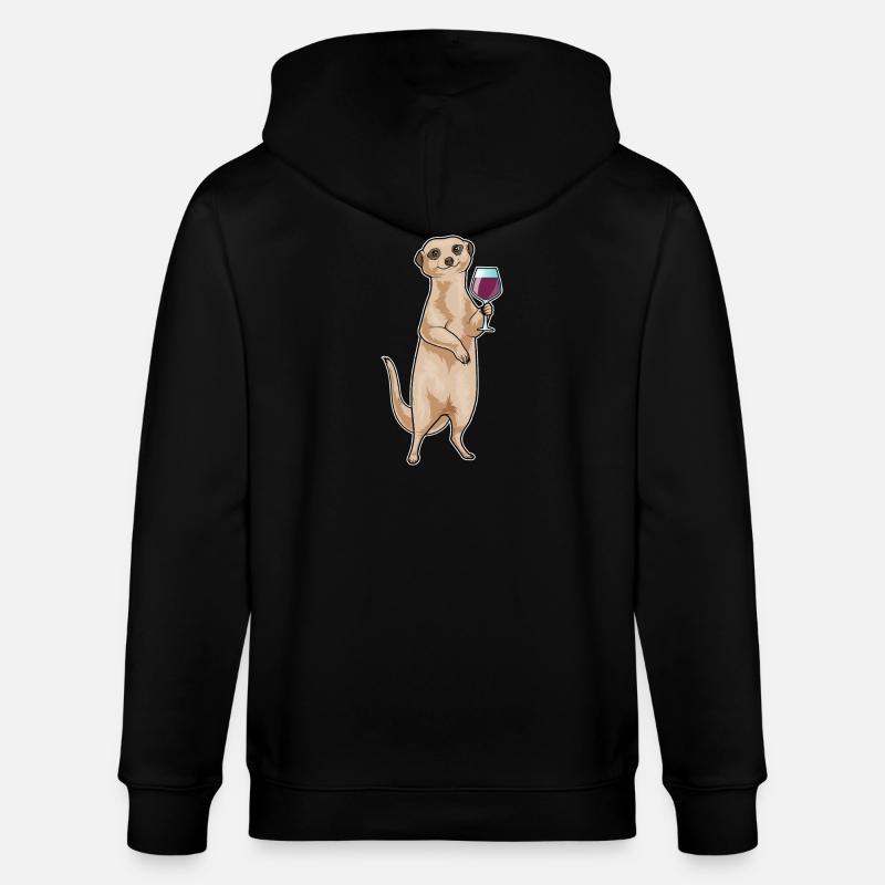 Erdmännchen Rotwein - Stanley/Stella Unisex Bio-Kapuzenjacke CULTIVATOR  - Schwarz