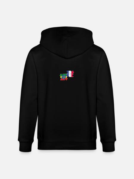 France Ethiopia Flag Ethiopian - Stanley/Stella CULTIVATOR Unisex Organic Hooded Jacket - black