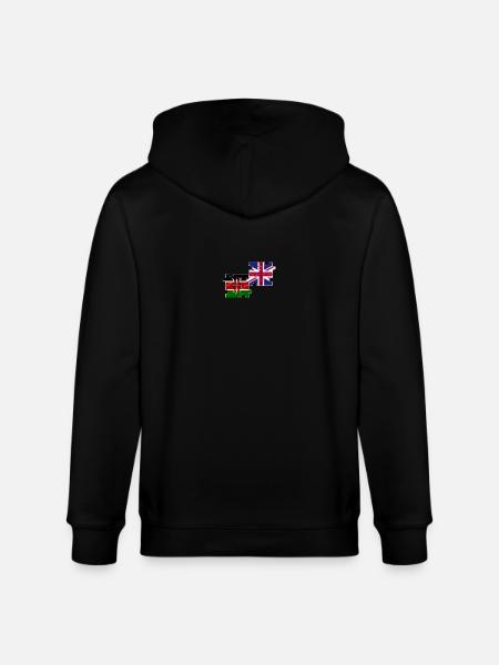 Kenya UK Flag British Kenyan - Stanley/Stella CULTIVATOR  Unisex Organic Hooded Jacket - black