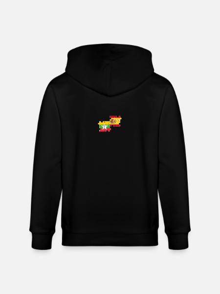 Myanmar Spain Flag Spanish Myanmare - Stanley/Stella CULTIVATOR  Unisex Organic Hooded Jacket - black