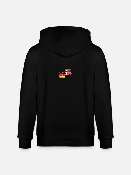 Norge Tyskland Flagg tysk norsk - Stanley/Stella CULTIVATOR økologisk unisex hettejakke - svart