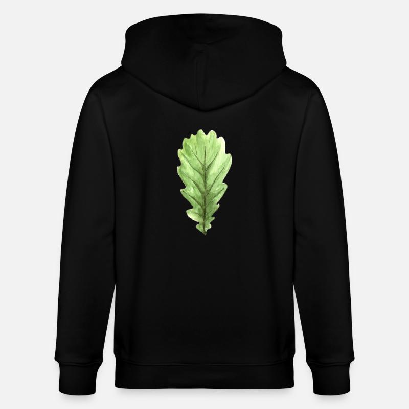 Blatt einer Eiche - Stanley/Stella Unisex Bio-Kapuzenjacke CULTIVATOR  - Schwarz