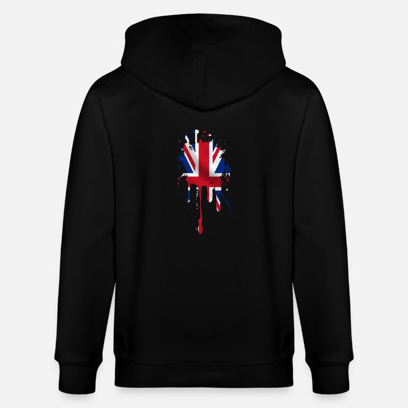union jack - Stanley/Stella CULTIVATOR  Unisex Organic Hooded Jacket - black
