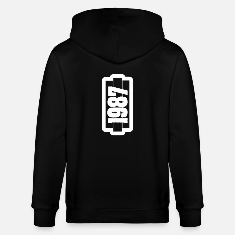 Année 1987 - Veste à capuche bio CULTIVATOR Stanley/Stella Unisexe - noir