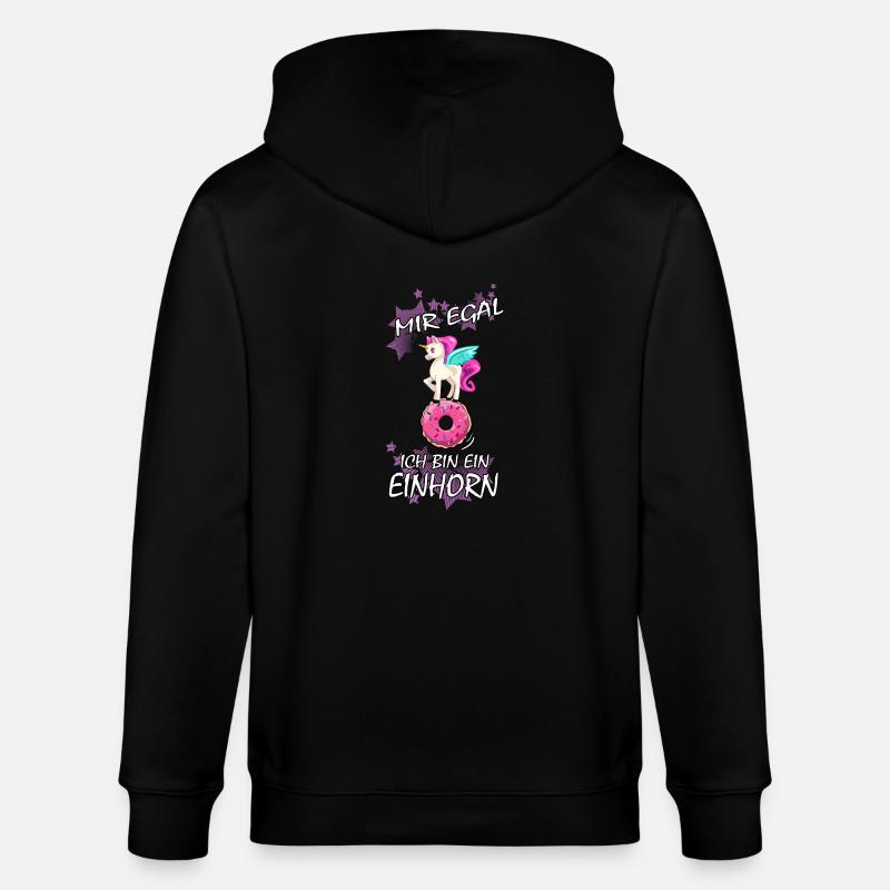 Einhorn : Mir egal ich bin ein Einhorn - Stanley/Stella Unisex Bio-Kapuzenjacke CULTIVATOR  - Schwarz