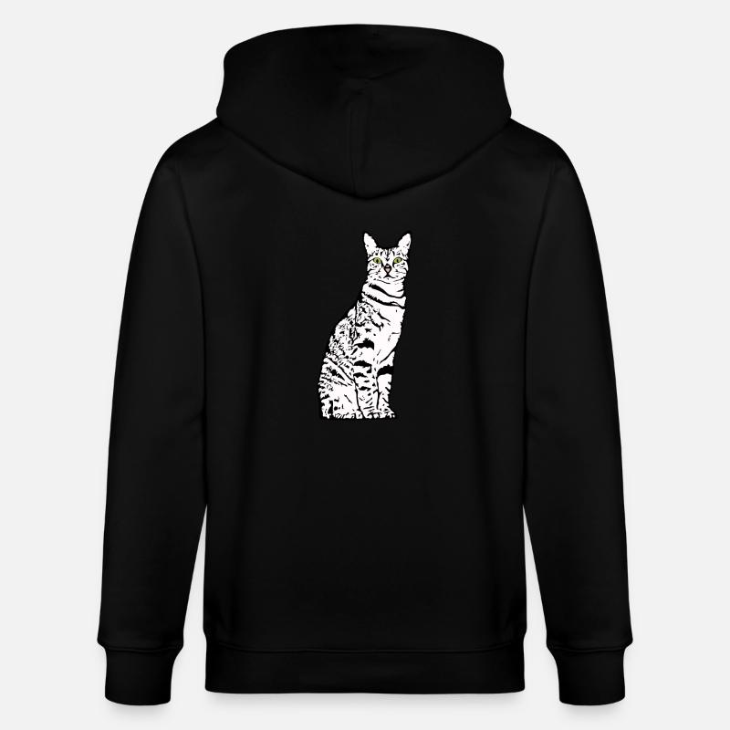 Chat Blanc Blanc Chats Chaton mignon - Veste à capuche bio CULTIVATOR Stanley/Stella Unisexe - noir