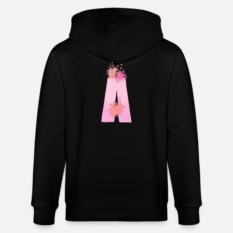 Une anémone de mer lettre - Veste à capuche bio CULTIVATOR Stanley/Stella Unisexe - noir