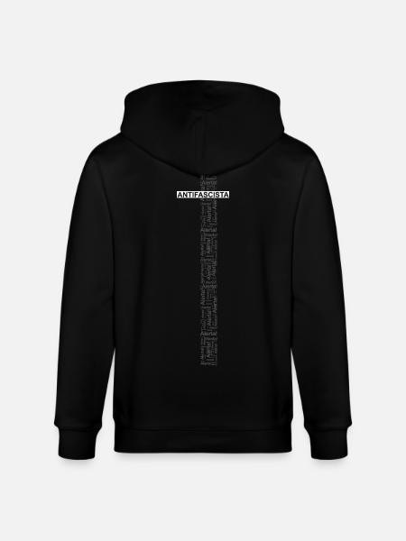 Alert! Antifascista! - Wortkunst schwarz/grau - Stanley/Stella Unisex Bio-Kapuzenjacke CULTIVATOR  - Schwarz